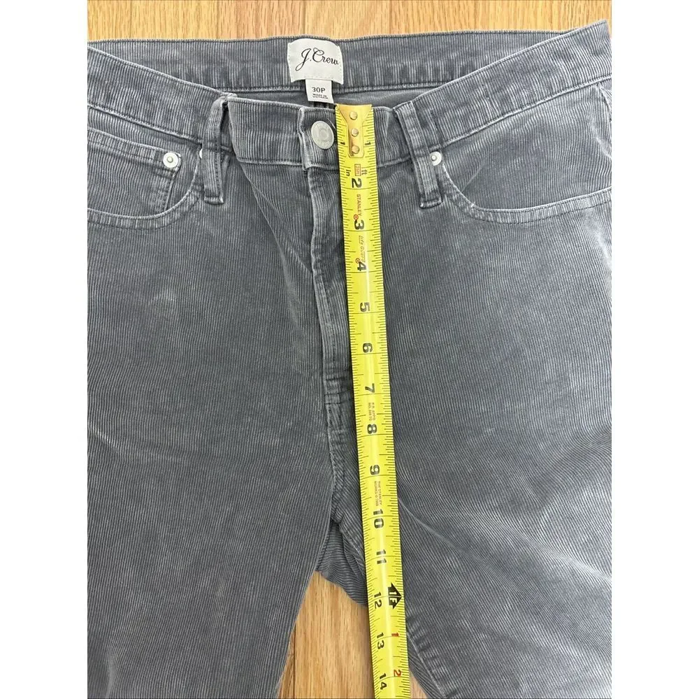 J.Crew Gray‎ Vintage Slim Straight Stretch Velvet Pants - Women's Size 30 Petite